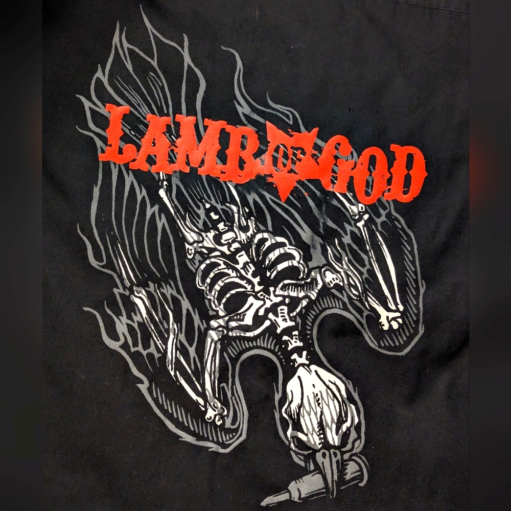 Lamb of God Bullet Bird (Ashes of the Wake) work shirt black Mens XL (2005)